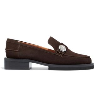 Ganni Loafers w/ crystal embellishment